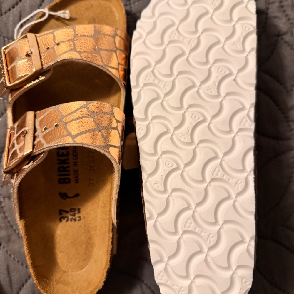 Birkenstock White and Cream Sandals with Adjustable Straps